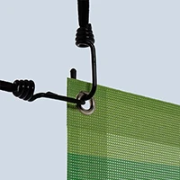 Microgeperforeerd spandoek - Zomen - ringen in de hoeken